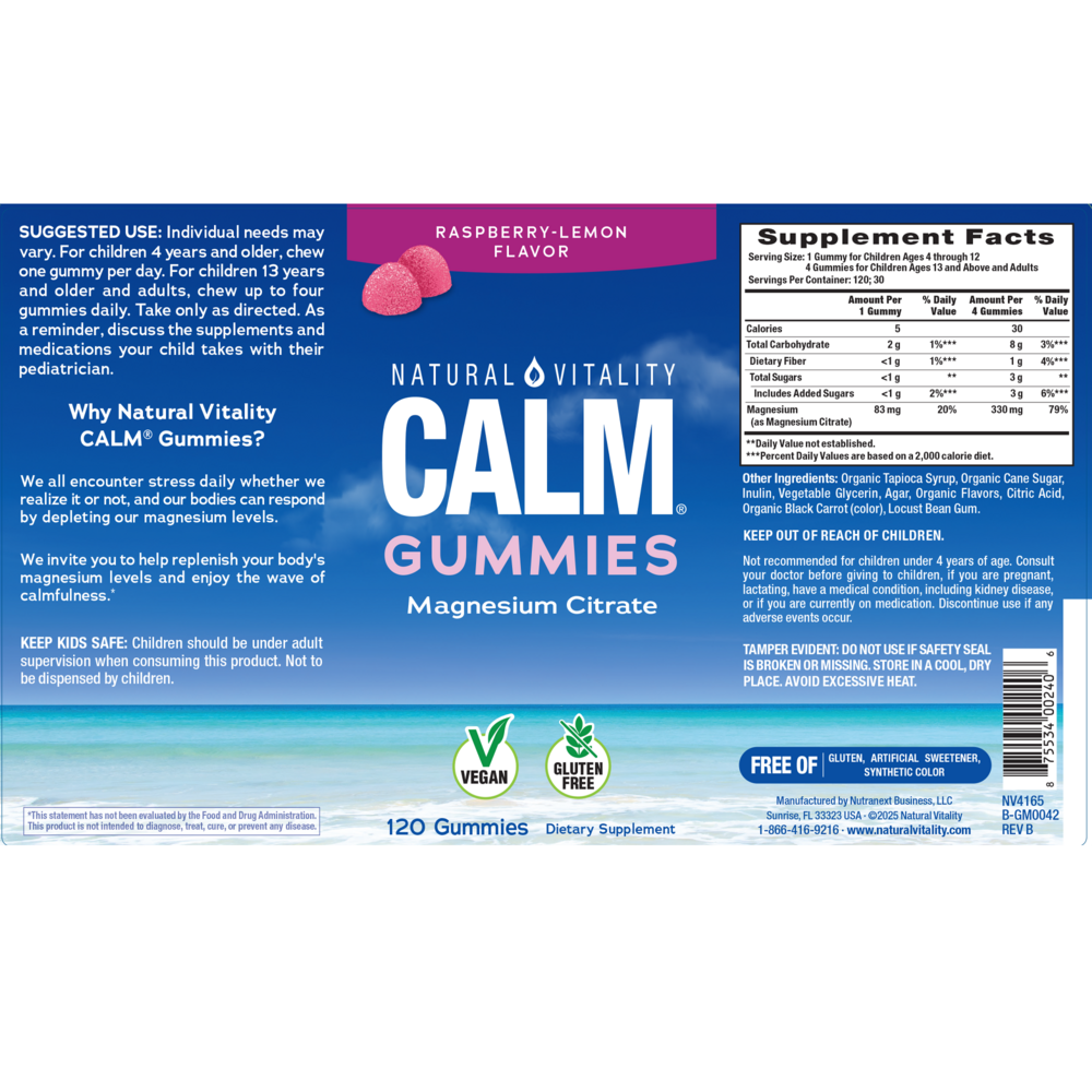 Magnesium Calm Gummies (120 Gummies)