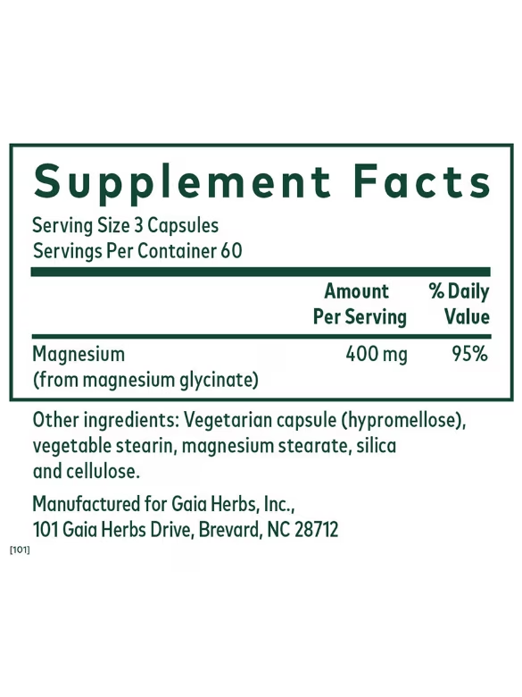 Magnesium Glycinate 400 mg – 180 Capsules | Practitioner Grade 3rd Party Tested