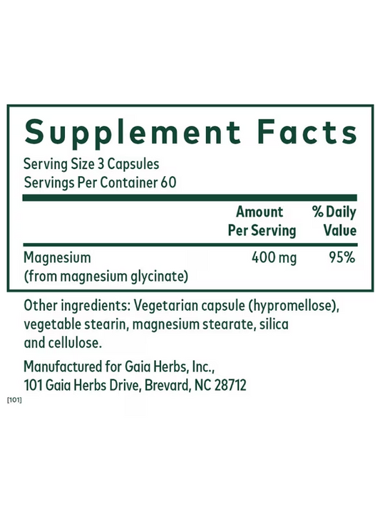 Magnesium Glycinate 400 mg – 180 Capsules | Practitioner Grade 3rd Party Tested