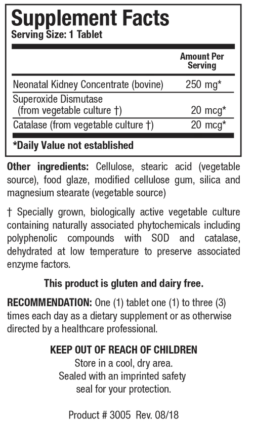 Kidney Repair Support — Supplement Facts