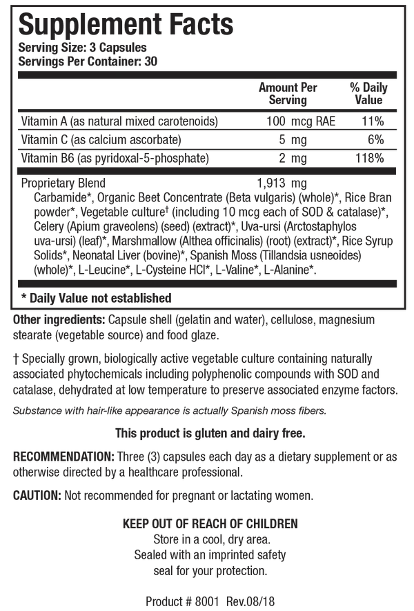 Kidney Detox Support — Supplement Facts